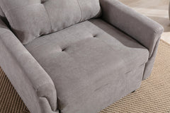 Hannah Gray 35"W Woven Fabric Convertible Sleeper Chair