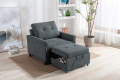Hannah Dark Gray 35"W Woven Fabric Convertible Sleeper Chair