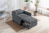 Hannah Dark Gray 35"W Woven Fabric Convertible Sleeper Chair