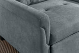 Hannah Dark Gray 35"W Woven Fabric Convertible Sleeper Chair