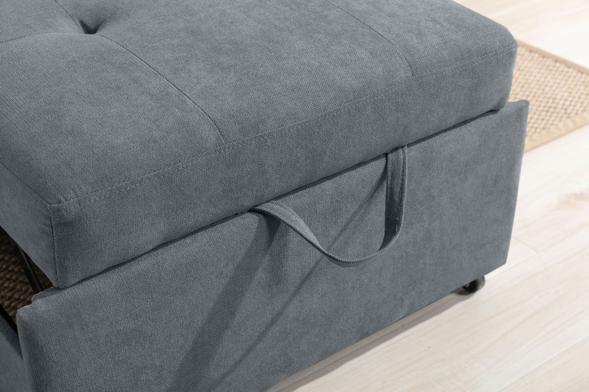 Hannah Dark Gray 35"W Woven Fabric Convertible Sleeper Chair