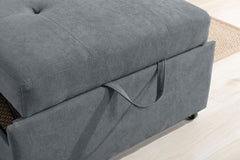 Hannah Dark Gray 35"W Woven Fabric Convertible Sleeper Chair