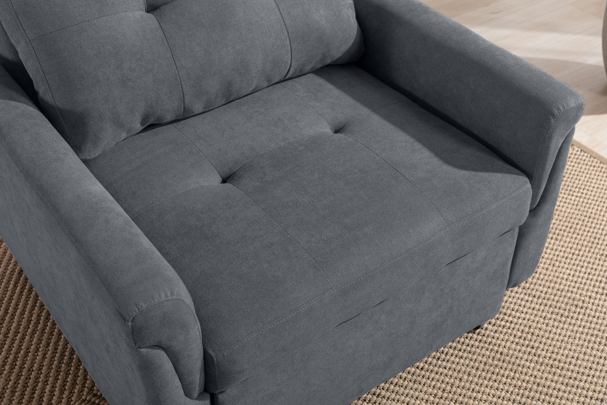 Hannah Dark Gray 35"W Woven Fabric Convertible Sleeper Chair