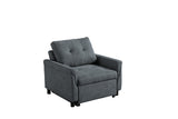Hannah Dark Gray 35"W Woven Fabric Convertible Sleeper Chair