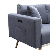 Easton Dark Gray 56.5"W Linen Loveseat