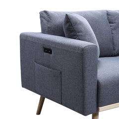 Easton Dark Gray 56.5"W Linen Loveseat