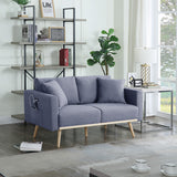 Easton Dark Gray 56.5"W Linen Loveseat
