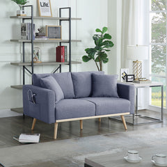 Easton Dark Gray 56.5"W Linen Loveseat