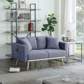 Easton Dark Gray 56.5"W Linen Loveseat