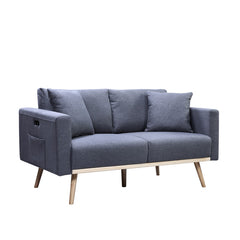 Easton Dark Gray Linen Sofa & Loveseat Set