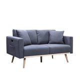 Easton Dark Gray 56.5"W Linen Loveseat