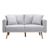 Easton Light Gray 56.5"W Linen Loveseat