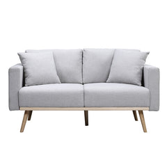 Easton Light Gray 56.5"W Linen Loveseat