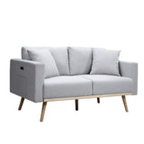 Easton Light Gray Linen Sofa & Loveseat Set