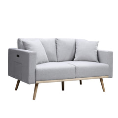 Easton Light Gray Linen Sofa & Loveseat Set