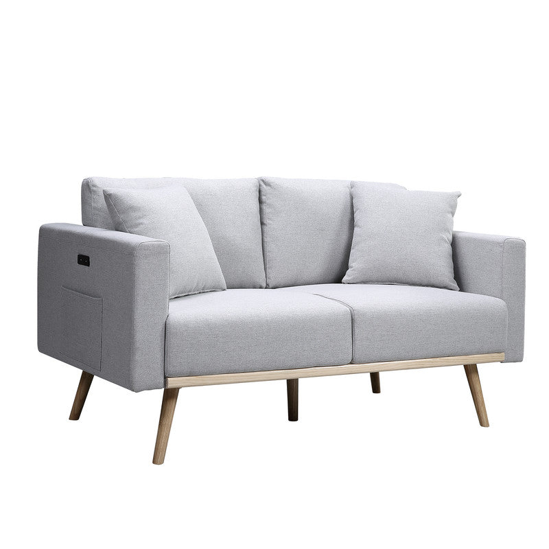 Easton Light Gray 56.5"W Linen Loveseat
