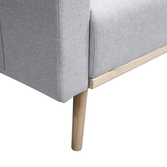 Easton Light Gray 56.5"W Linen Loveseat