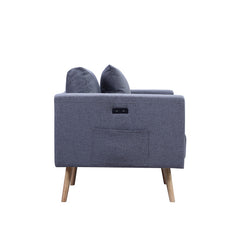 Easton Dark Gray 56.5"W Linen Loveseat