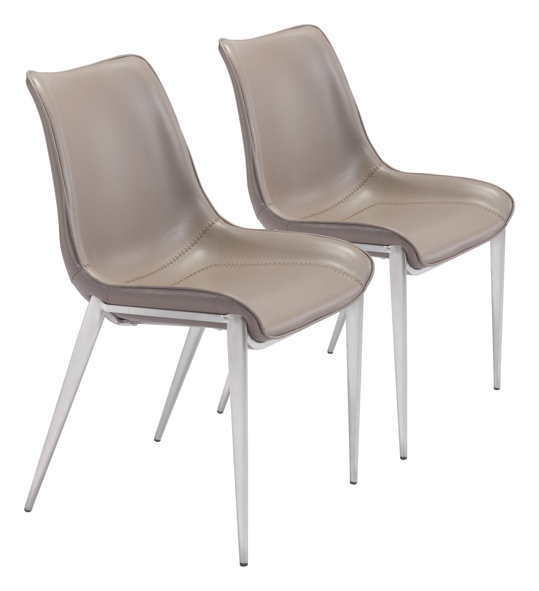 Magnus Brown & Silver Dining Chair (Set of 2)