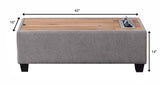 Madison Light Gray 42"W Storage Ottoman Console Table