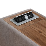 Madison Light Gray 42"W Storage Ottoman Console Table