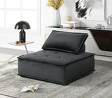 Anna Black 40"W Velvet Armless Lounge Chair (Set of 2)