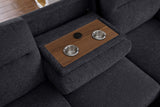 Kipling II Charcoal 95"W Chenille Sleeper Sectional Sofa with Right-Facing Chaise