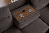 Kipling II Brown 95"W Chenille Sleeper Sectional Sofa with Right-Facing Chaise