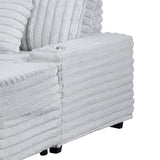 Symphony Light Gray 67"W Corduroy Oversized Chaise Lounge