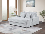 Symphony Light Gray 67"W Corduroy Oversized Chaise Lounge