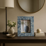 Harris Blue/Ivory Resin 4x6 Woven Photo Frame