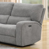 Anthony Light Gray 114"W Chenille Power Reclining Sectional Sofa