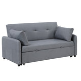 Radella Gray 69"W Linen Convertible Sleeper Sofa