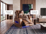 Jazz Light Brown Leather Aire Power Reclining Sofa, Loveseat & Chair Set