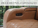 Jazz Light Brown Leather Aire Power Reclining Sofa, Loveseat & Chair Set