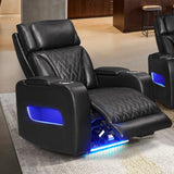 Jazz Black 37"W Leather Aire Power Reclining Chair