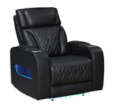 Jazz Black Leather Aire Power Reclining Sofa, Loveseat & Chair Set