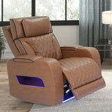 Jazz Light Brown 38"W Leather Aire Power Reclining Chair