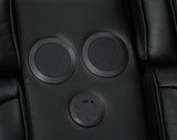 Jazz Black 74"W Leather Aire Power Reclining Loveseat