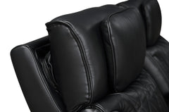 Jazz Black Leather Aire Power Reclining Sofa, Loveseat & Chair Set