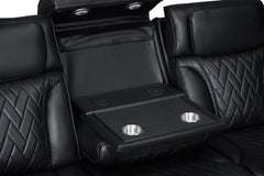 Jazz Black 84"W Leather Aire Power Reclining Sofa