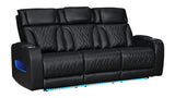 Jazz Black 84"W Leather Aire Power Reclining Sofa
