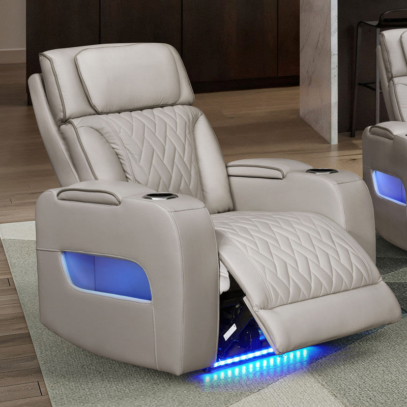 Jazz Ice 37"W Leather Aire Power Reclining Chair