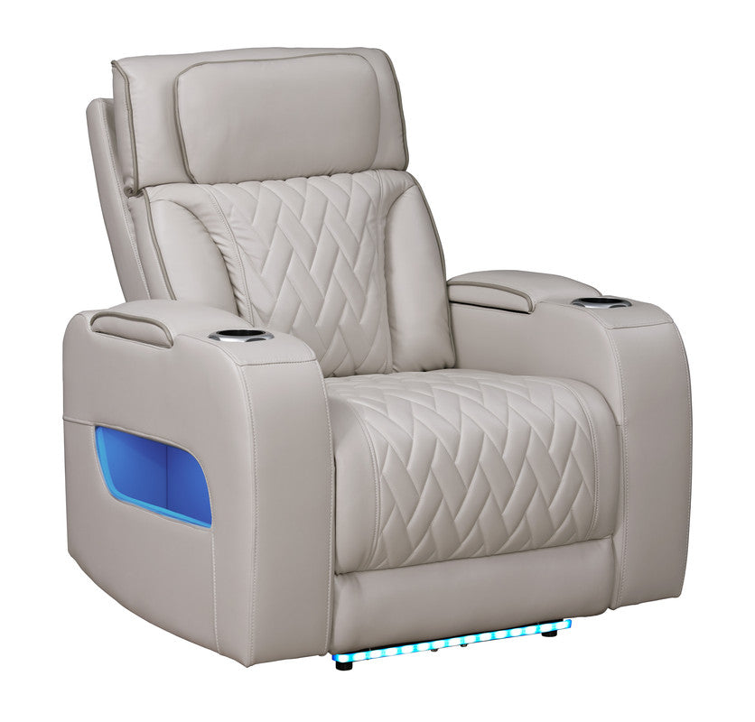 Jazz Ice 37"W Leather Aire Power Reclining Chair