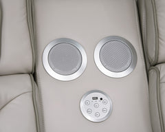 Jazz Ice 74"W Leather Aire Power Reclining Loveseat