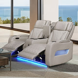 Jazz Ice 74"W Leather Aire Power Reclining Loveseat