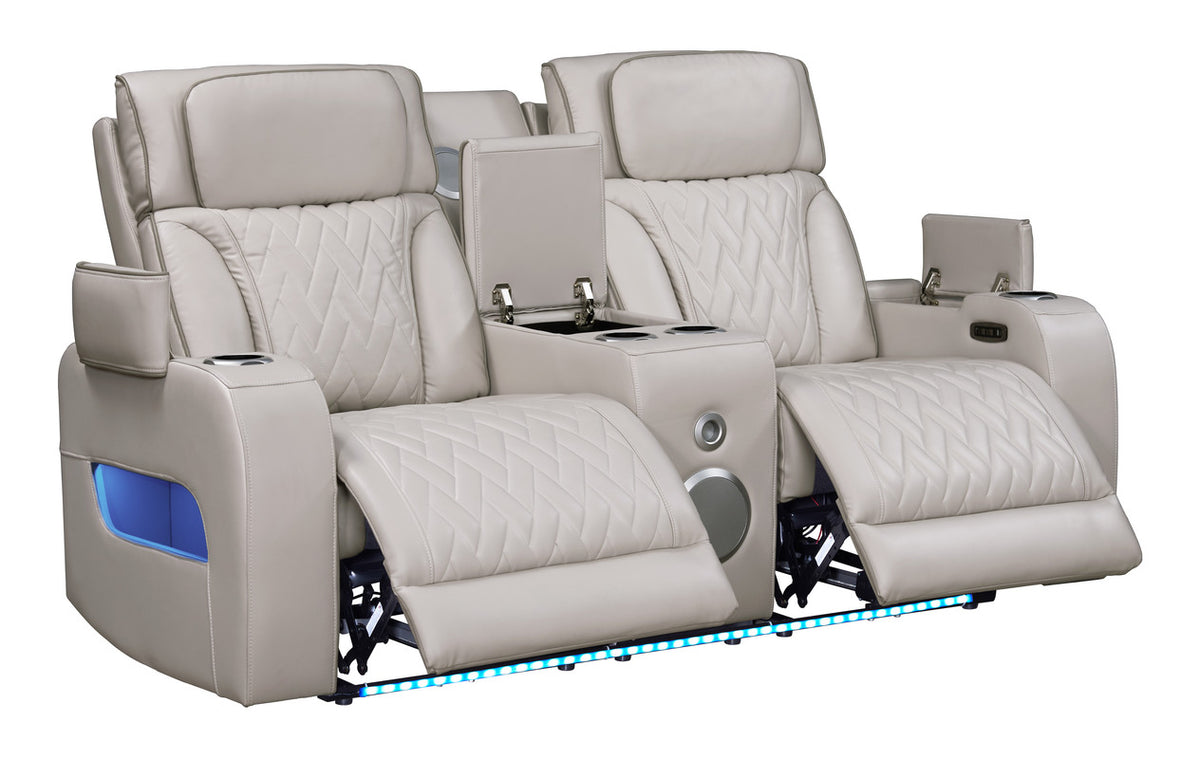 Jazz Ice Leather Aire Power Reclining Sofa, Loveseat & Chair Set
