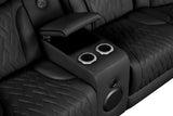 Jazz Black 117"W Leather Aire Power Reclining Sectional Sofa