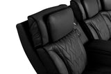 Jazz Black 117"W Leather Aire Power Reclining Sectional Sofa