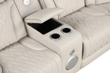 Jazz Ice 117"W Leather Aire Power Reclining Sectional Sofa